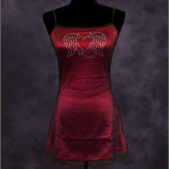 Dolls Kill Vamp Angel Mesh Mini Dress - Picture 1 of 5